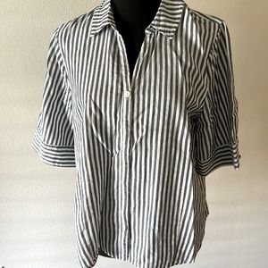 Blue/white striped, EUC, cotton polyester blend